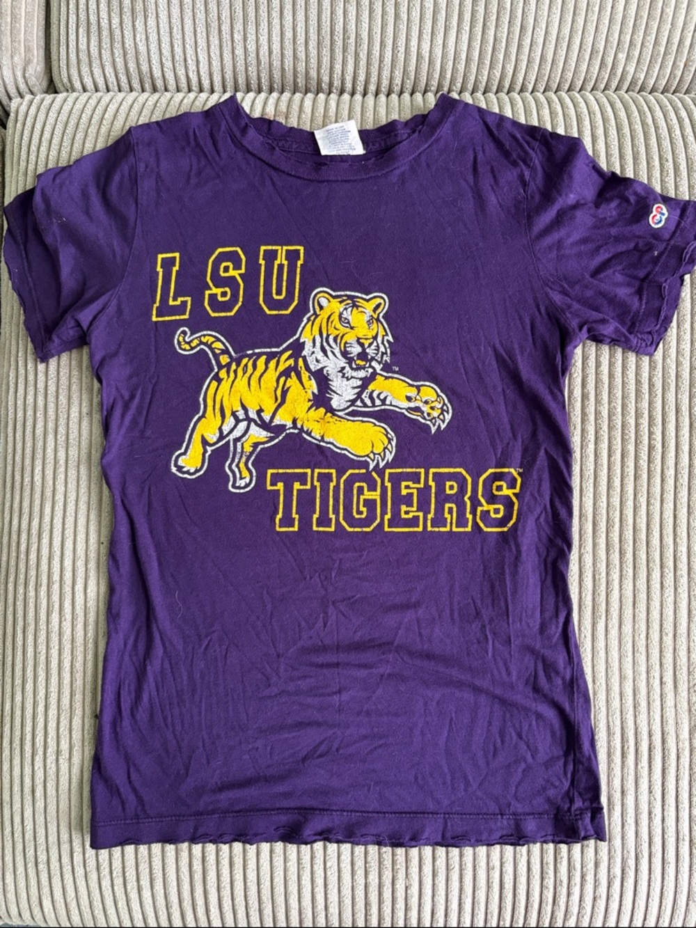 Vintage chip & pepper LSU tee